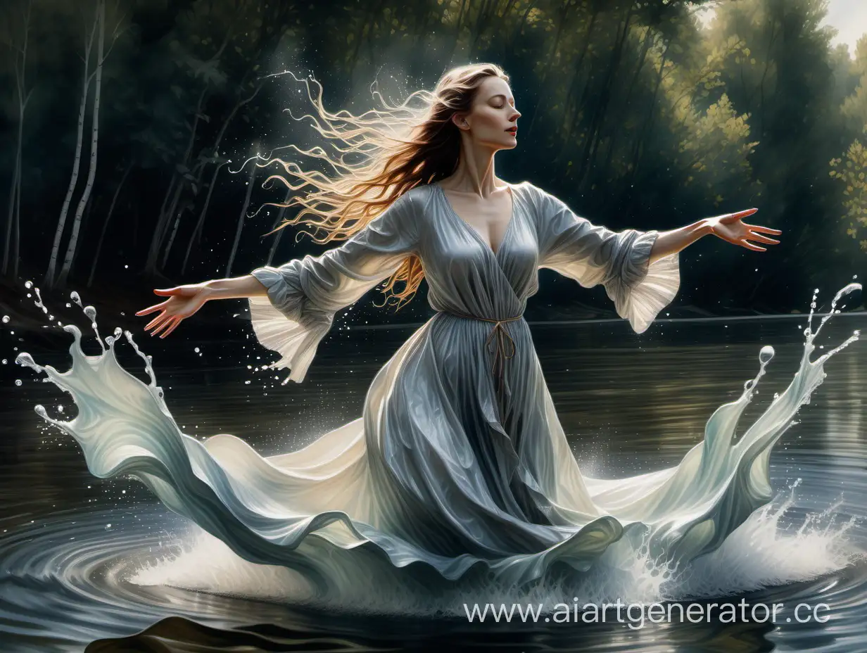 Slavic-Goddess-of-Water-Enchanting-Morning-Dance-by-Pristine-Lake