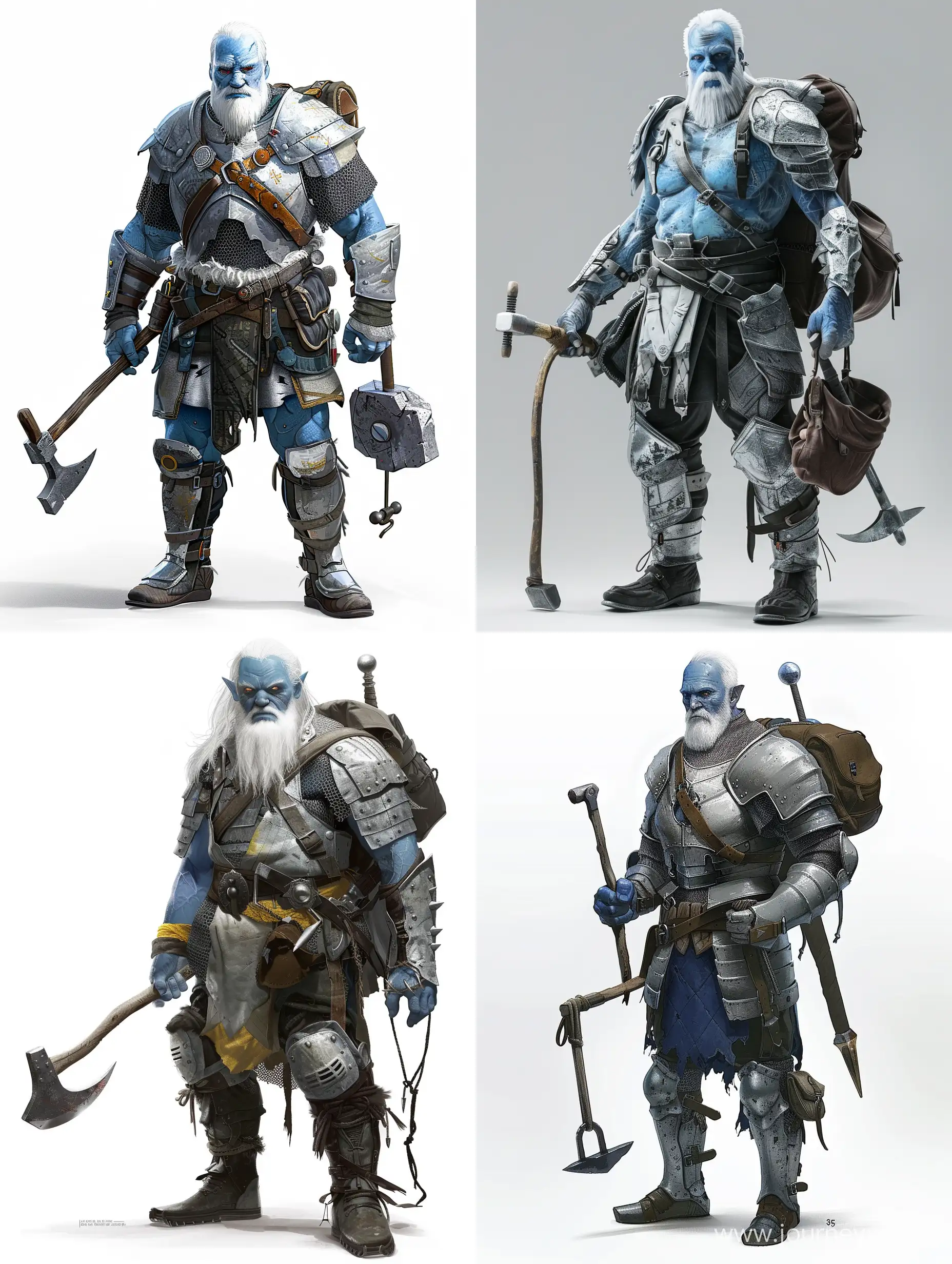 BlueSkinned-Blacksmith-with-Sickle-and-Hammer-in-Armor