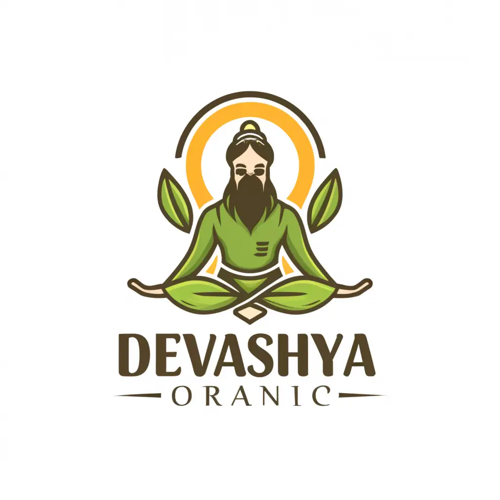 a logo design,with the text "DEVASHYA ORGANIC", main symbol:RISHI,complex,be used in Retail industry,clear background