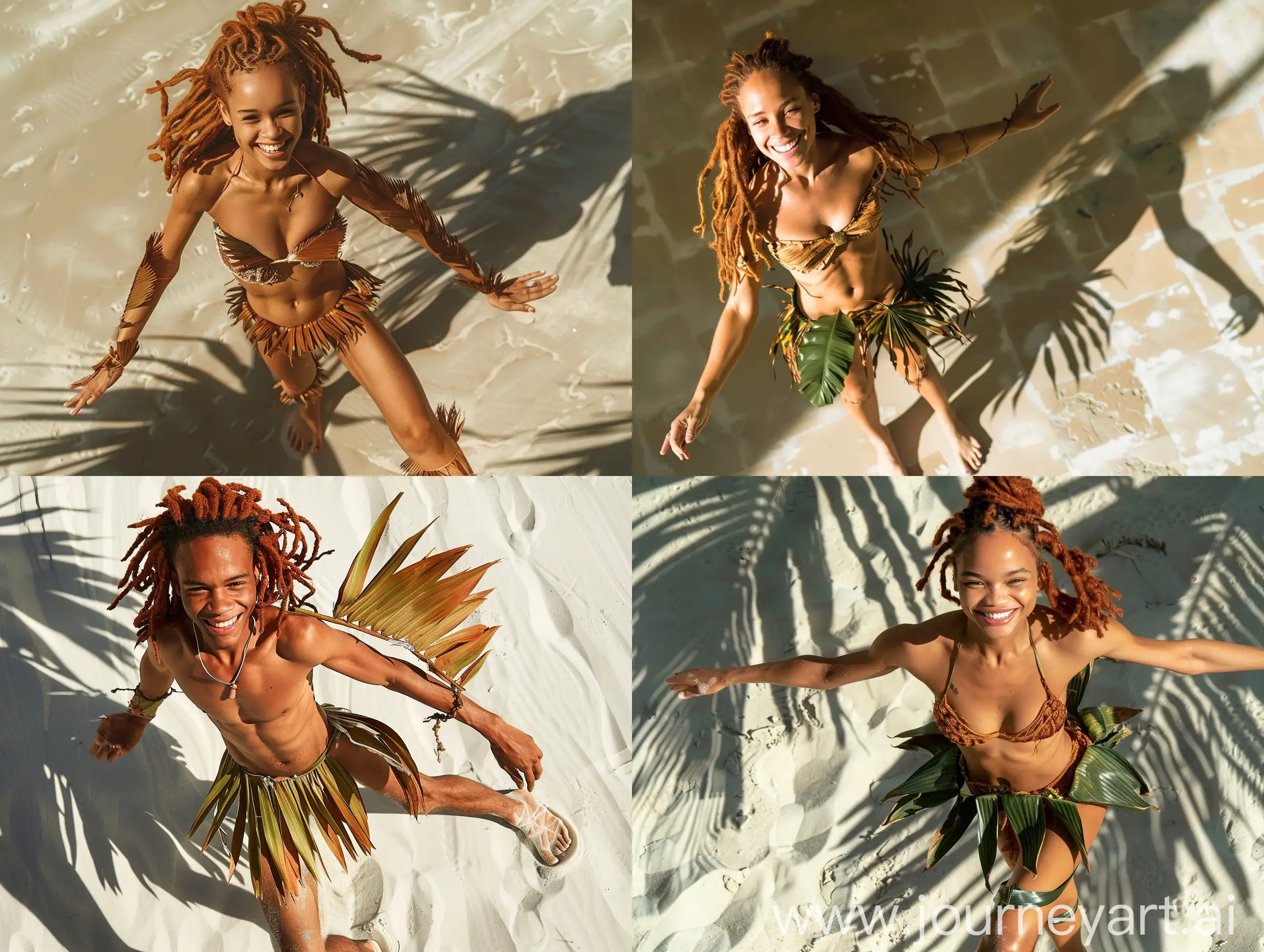 Vibrant-Brazilian-Samba-Dance-on-Sunny-Beach-with-Palm-Leaf-Shadows