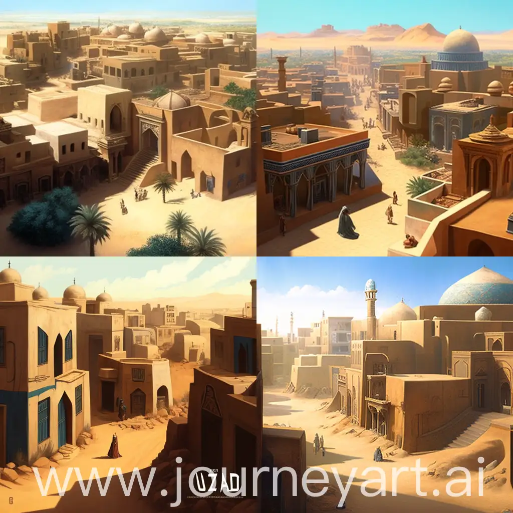 Historical-Cityscape-of-Yazd-in-1500-AD