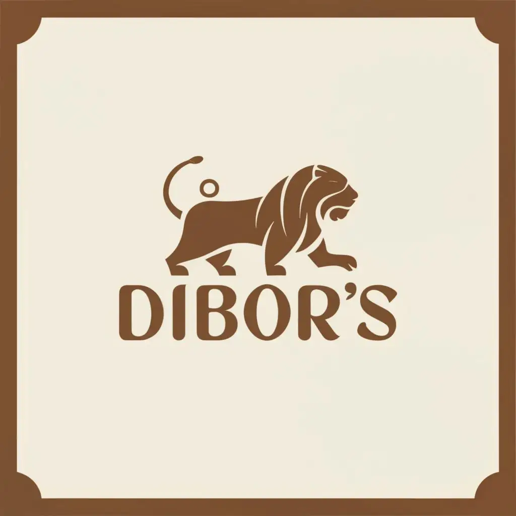 LOGO-Design-for-Dibors-Culinary-Lioness-Mascot-with-Elegant-Typography-and-Minimalist-Background