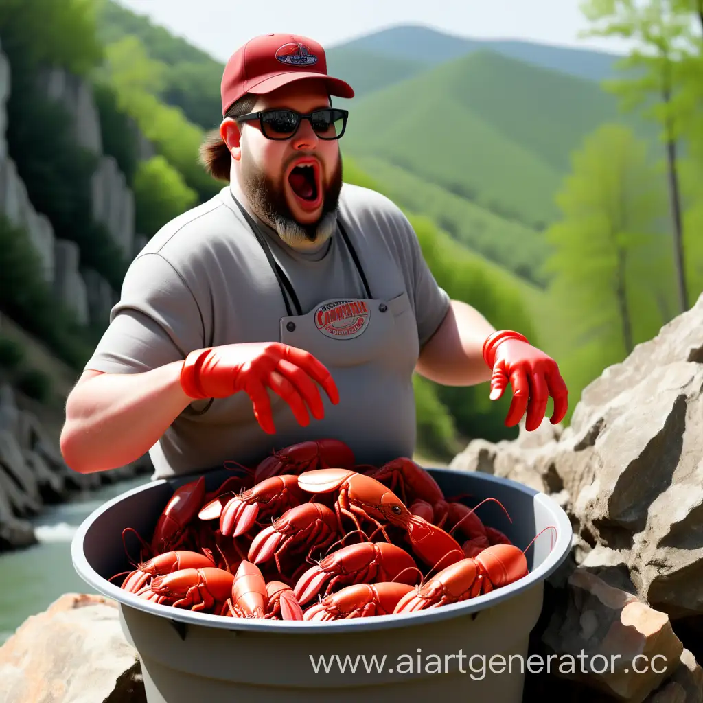 Mountain-Scene-with-Whistling-Crawfish-in-Nature