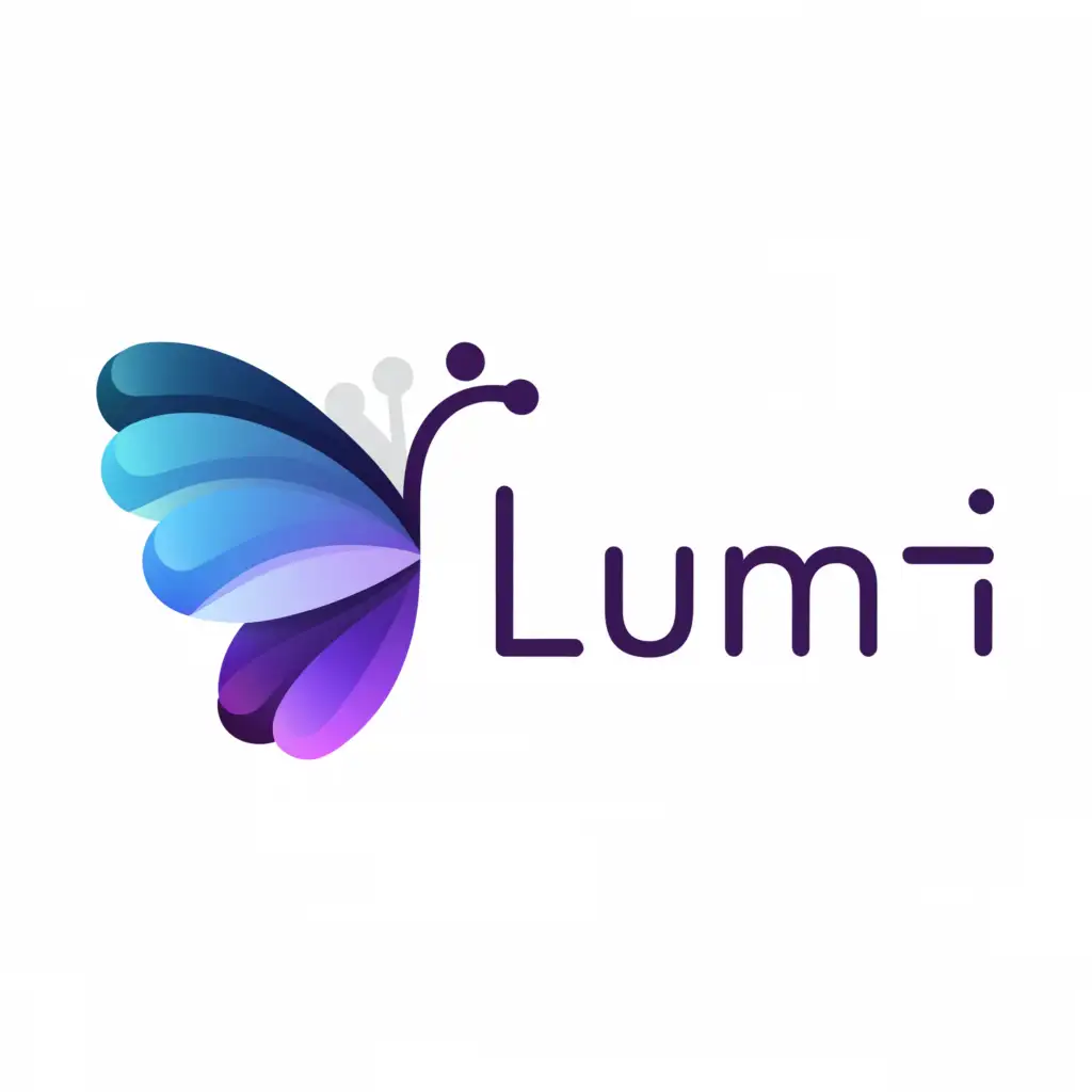 a logo design,with the text 'LUMI', main symbol:butterfly,Minimalistic,clear background