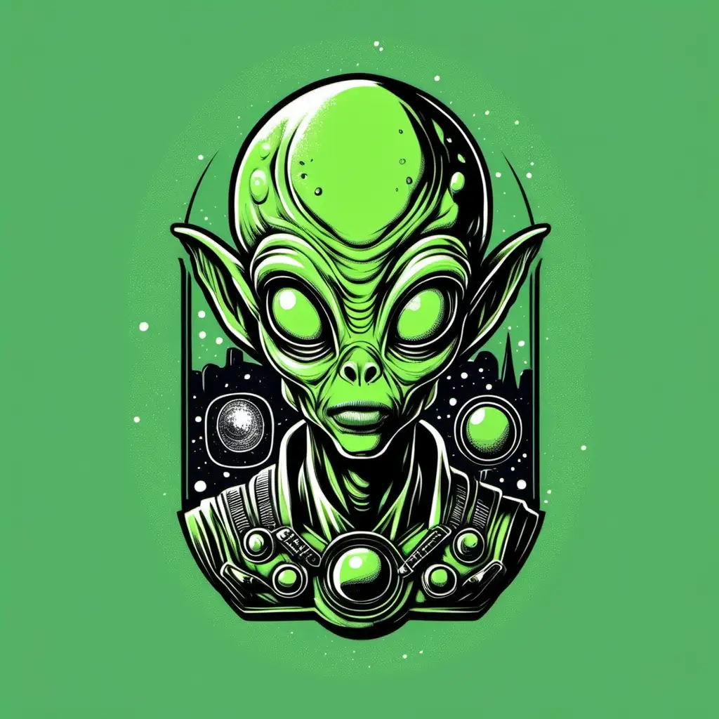 Quirky Alien Head TShirt Design for SciFi Enthusiasts