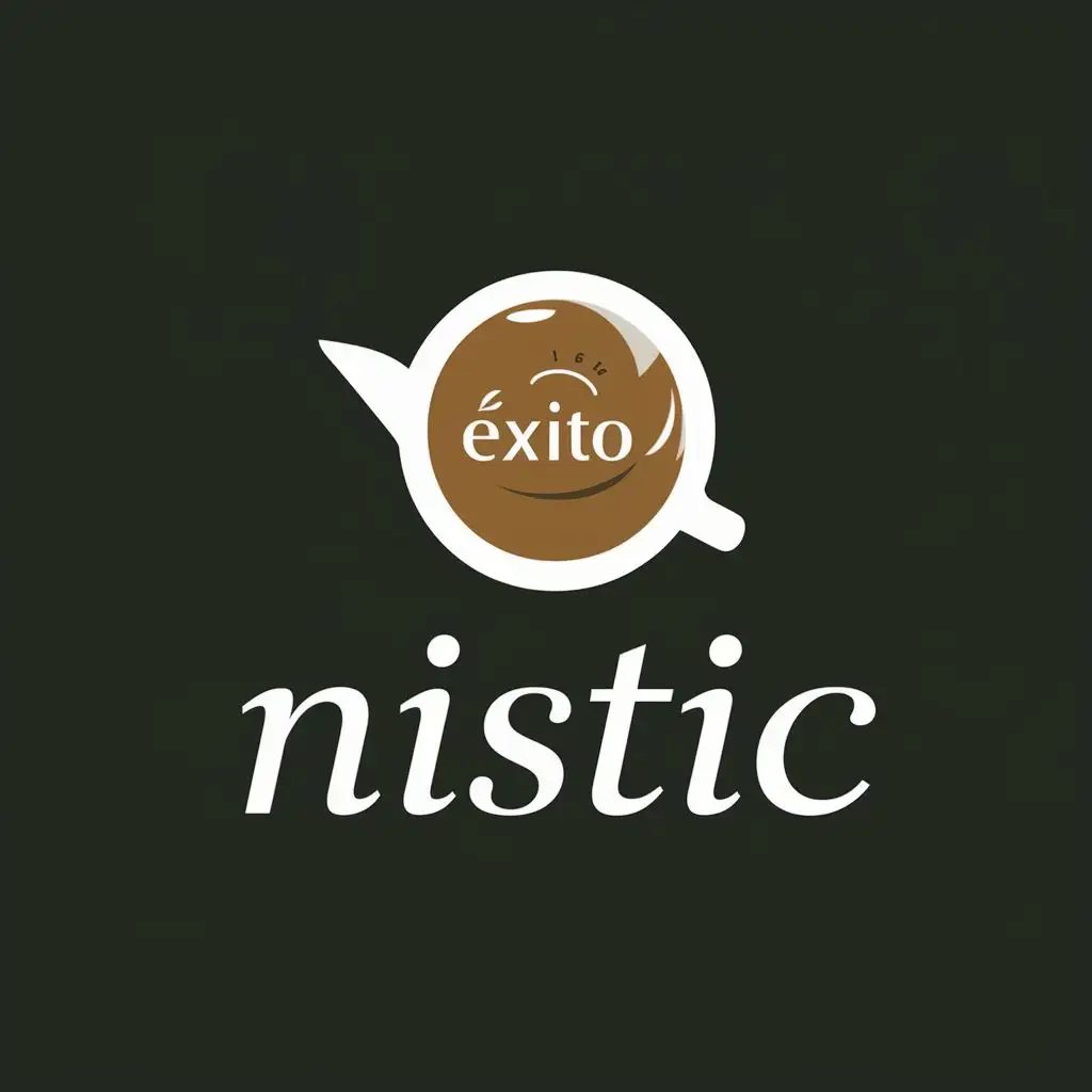 logo, a tea behind the logo with a small writing of éxito, with the text "nistic", typography, be used in Restaurant industry