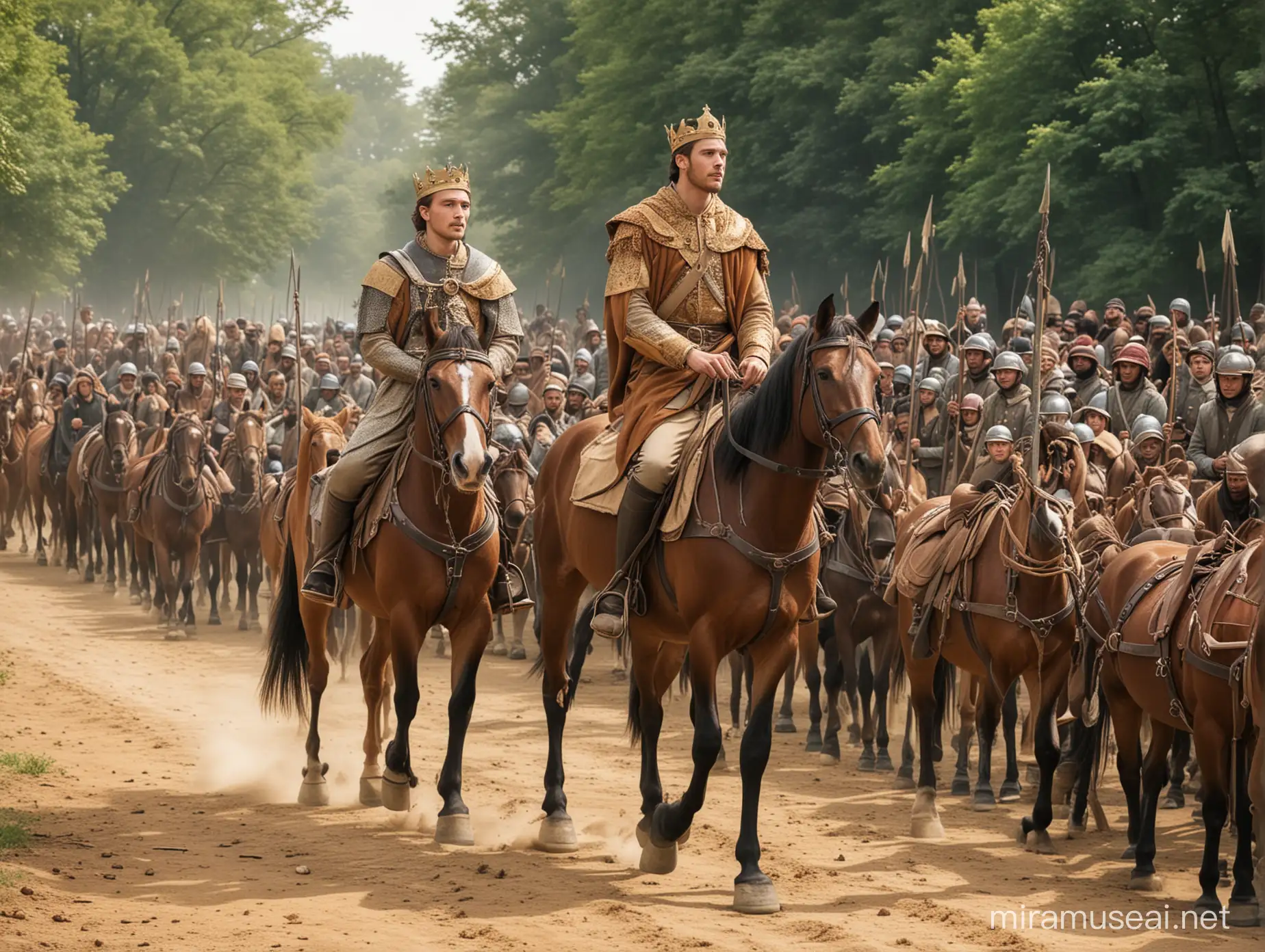 Majestic Young King Leading Cavalry Charge