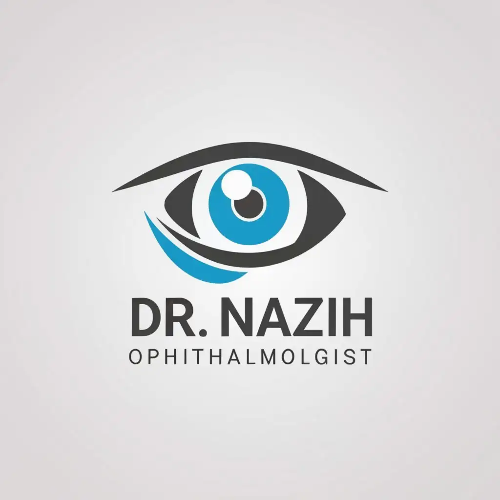 a logo design,with the text "Dr Nazih", main symbol:ophthalmologist,Moderate,clear background