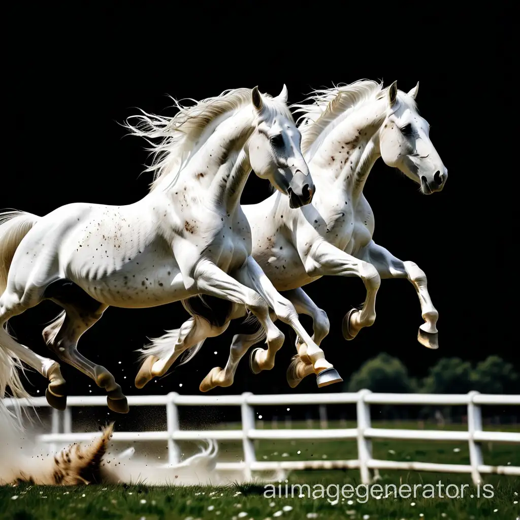 Flying horses with white colour