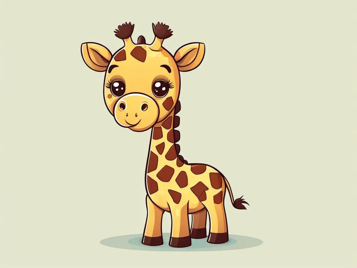 Adorable Cartoon Style Giraffe Illustration