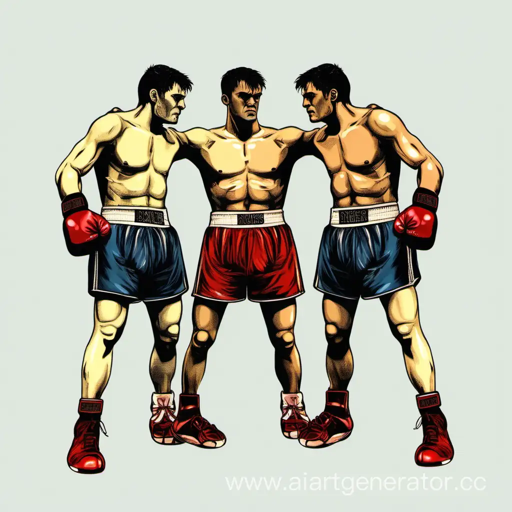 боксеры. цветная иллюстрация