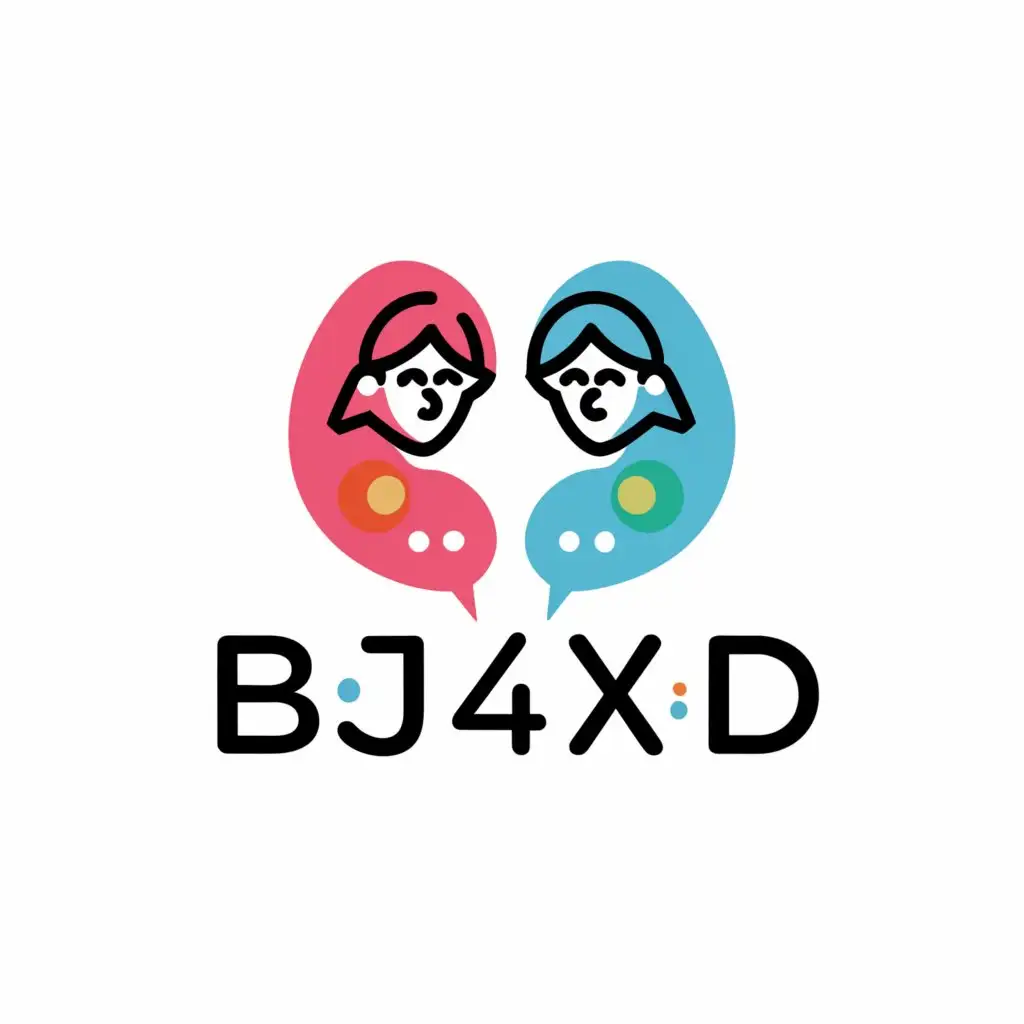 a logo design,with the text "bj4xd", main symbol:Girls Chat Rooms,Moderate,clear background