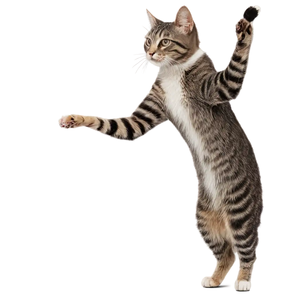 Cat dancing in sharee