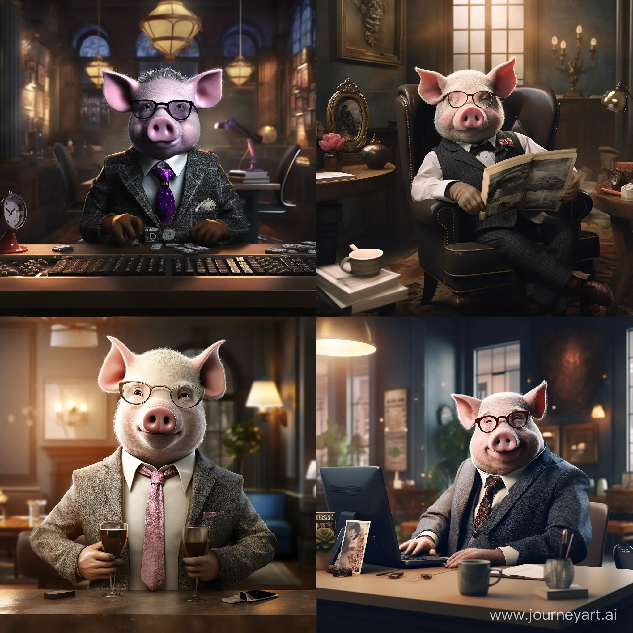 Piggy-Bank-Illustration-Vibrant-Financial-Growth-Concept