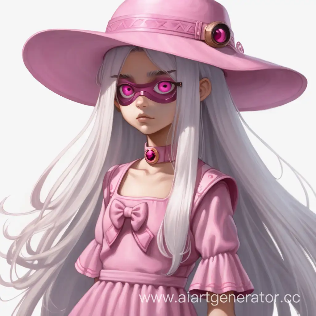 Girl-Cyclops-in-Pink-Dress-and-Hat-with-Long-White-Hair