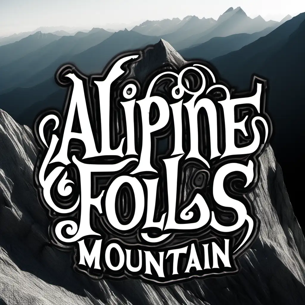 ALPINE FOOLS written in a mountain font