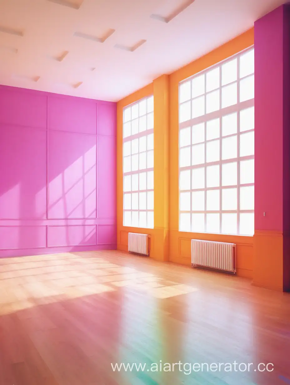 A large room in bright colors without things