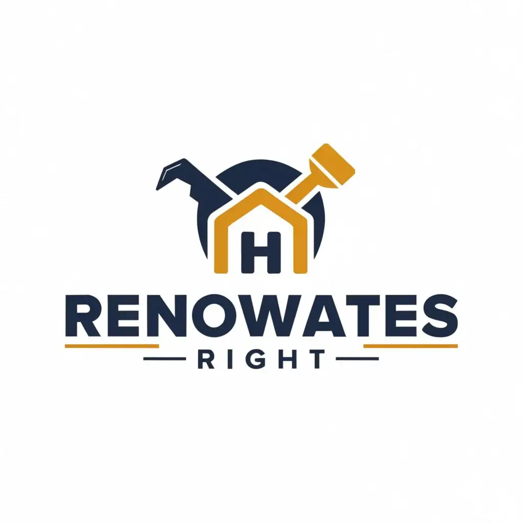 a logo design,with the text "RenovateRight", main symbol: home improvements ,complex,clear background