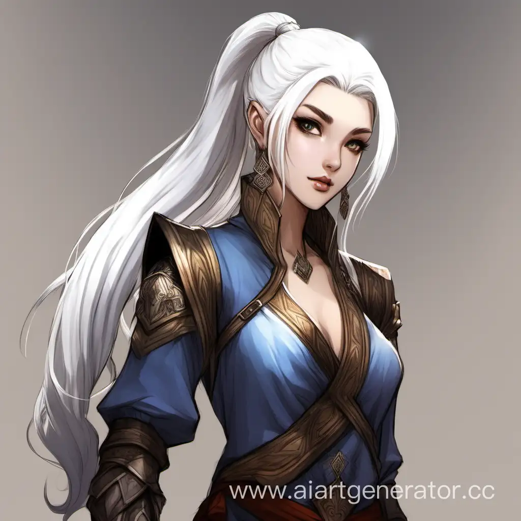 Kalashtar-Girl-with-White-Hair-in-Ponytail-Hairstyle-Dungeons-and-Dragons-Character-Art