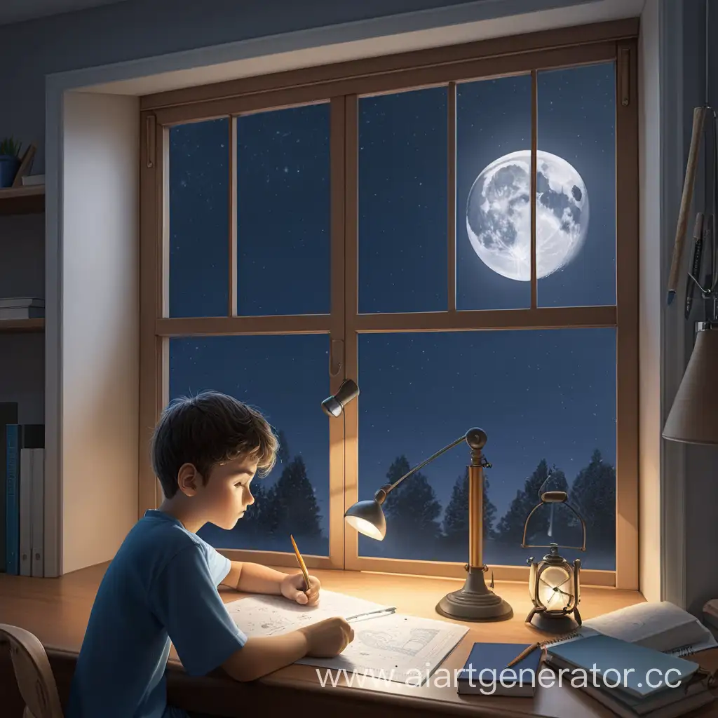Nighttime-Task-Solving-with-Moonlit-Ambiance