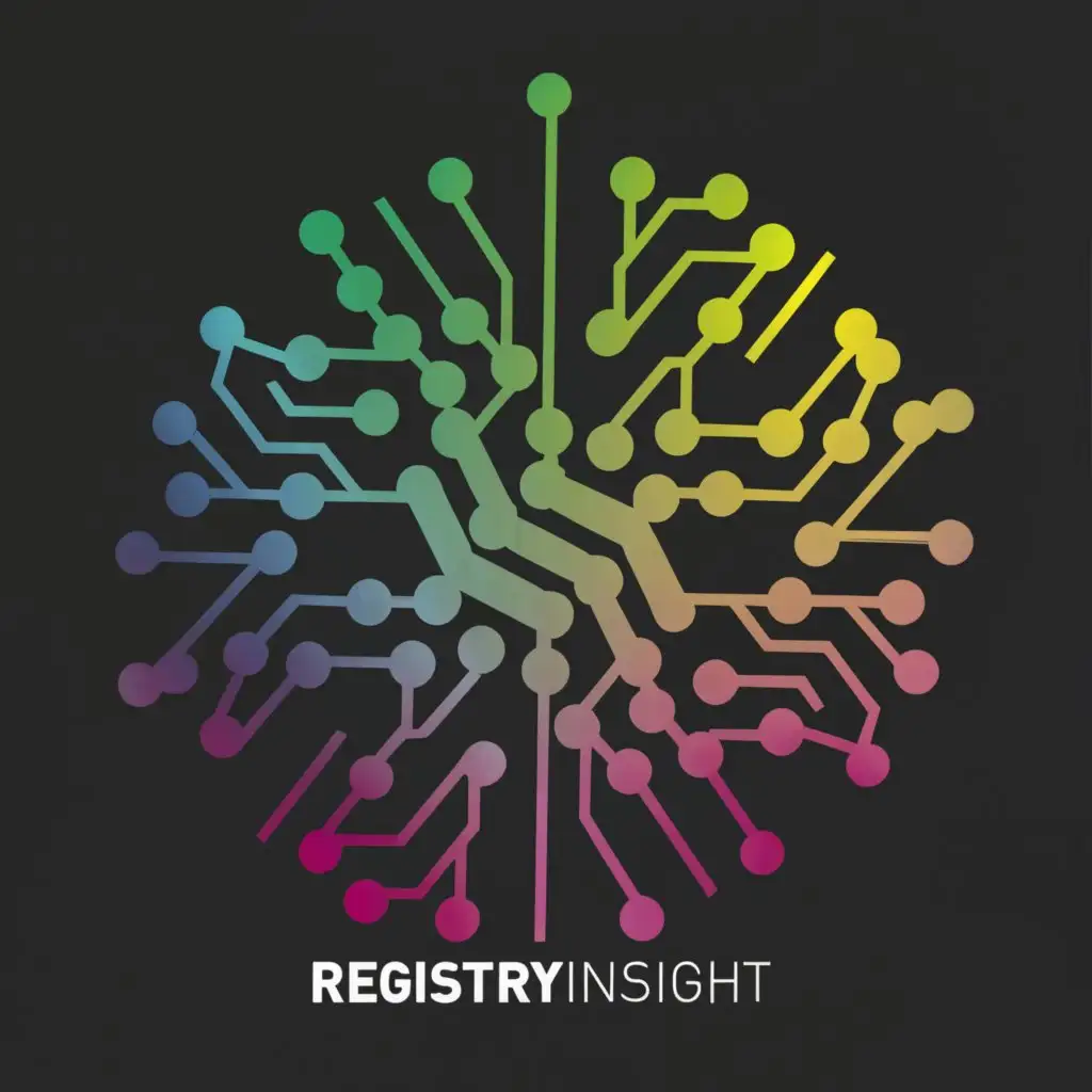 a logo design,with the text 'RegistryInsight', main symbol:RI,Moderate, be used in Technology industry, clear background, brain image