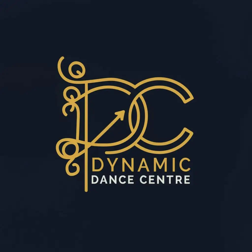 logo, DDC, with the text "Dynamic Dance Centre", typography, be used in Events industry
