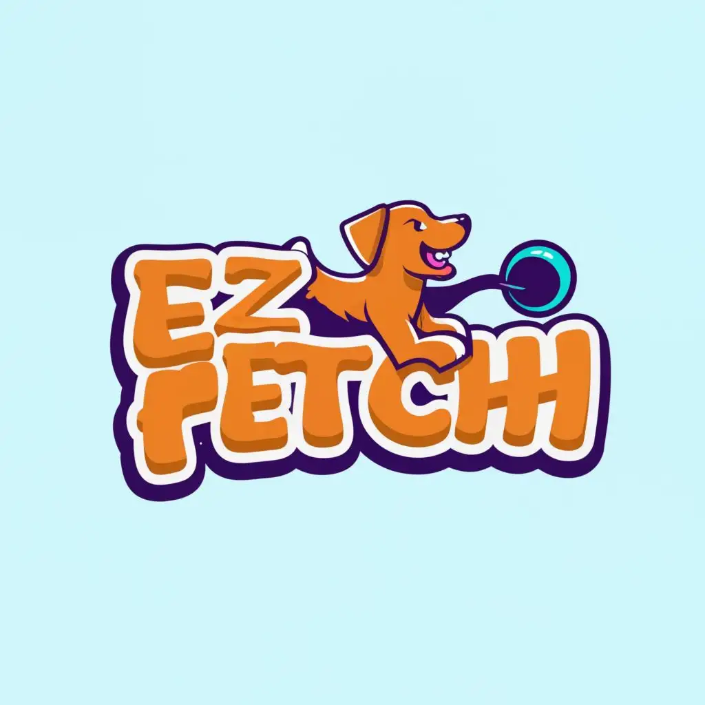 a logo design,with the text "EZ FETCH", main symbol:DOG