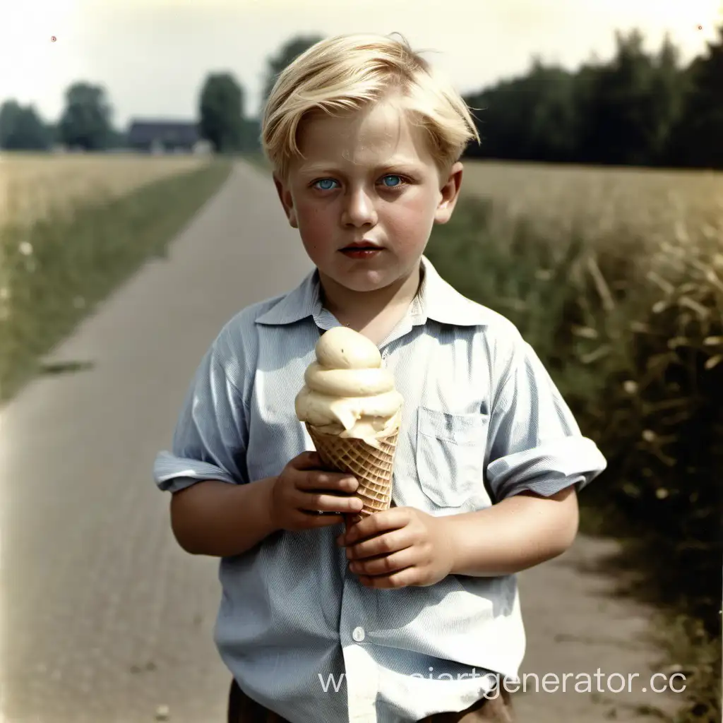 Adorable-Chubby-German-Boy-Enjoying-Summer-Ice-Cream