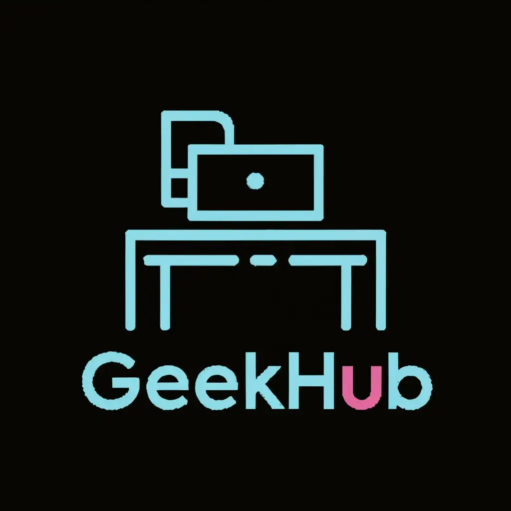 a logo design,with the text "GeekHub", main symbol:Desk,Moderate,be used in Technology industry,clear background