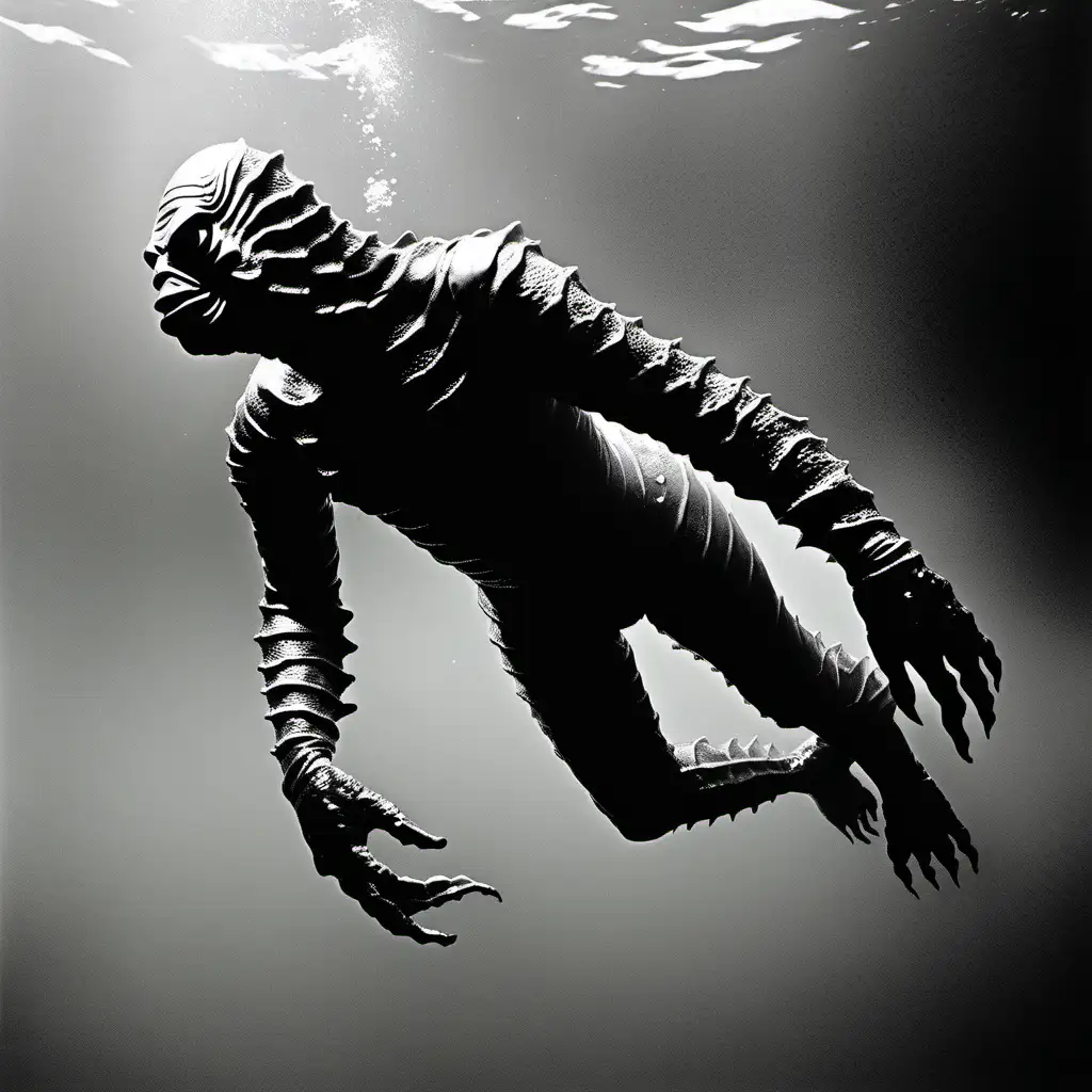 Mysterious Creature Swimming in Dark Waters