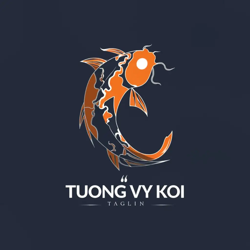 a logo design,with the text "Tuong Vy Koi", main symbol:a koi fish,complex,be used in Animals Pets industry,clear background