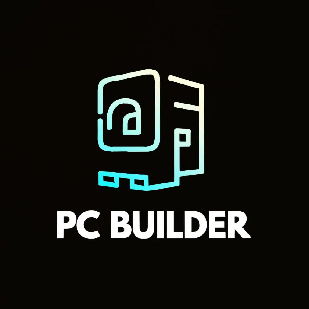 a logo design,with the text "pc builder", main symbol:the contour of a computer case,Minimalistic,be used in Technology industry,clear background