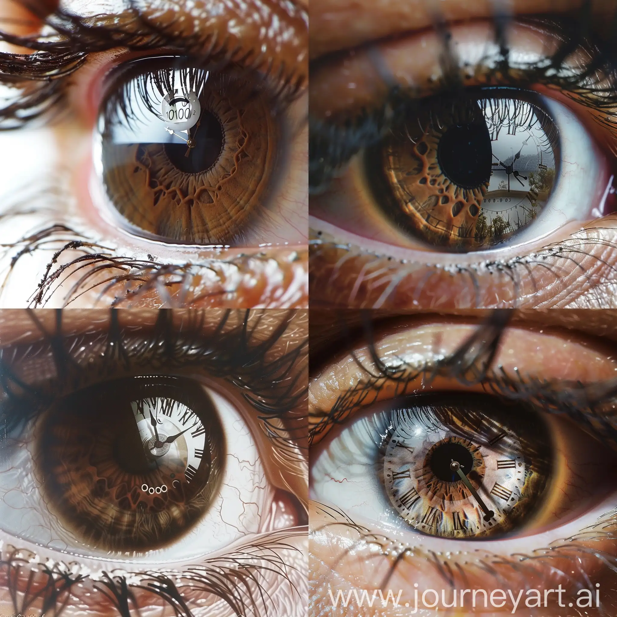Human-Eye-with-Reflected-Clock-in-Iris