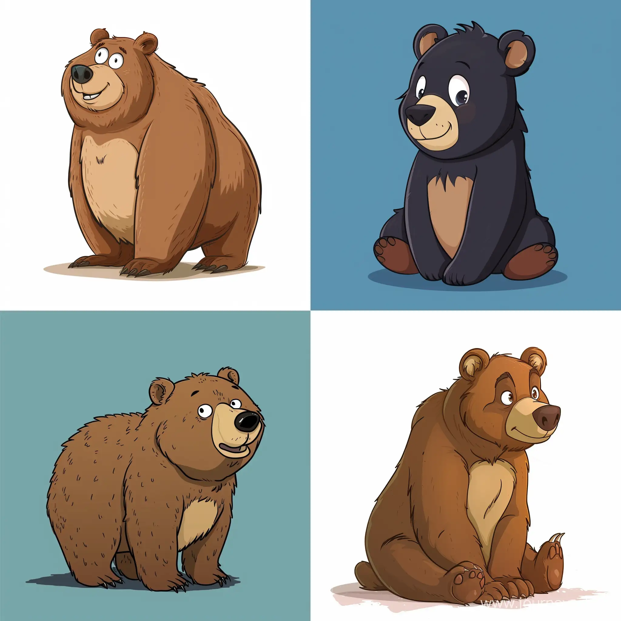 Adorable-Cartoon-Bear-Art-with-Square-Aspect-Ratio