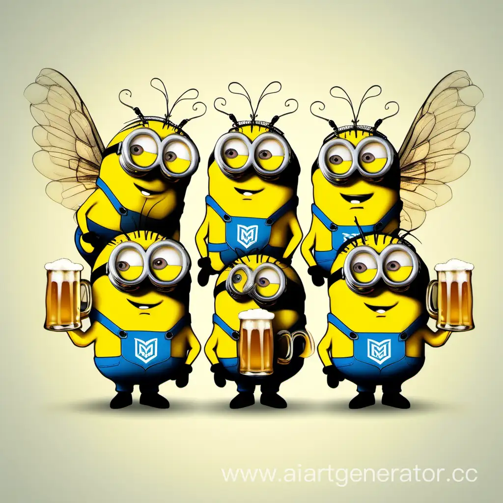 Tipsy-Minions-Enjoying-Bavarian-Beer-with-Bee-Wings
