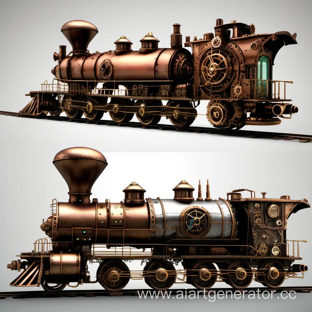 Front-Profile-and-Rear-Views-of-a-Majestic-Steampunk-Train