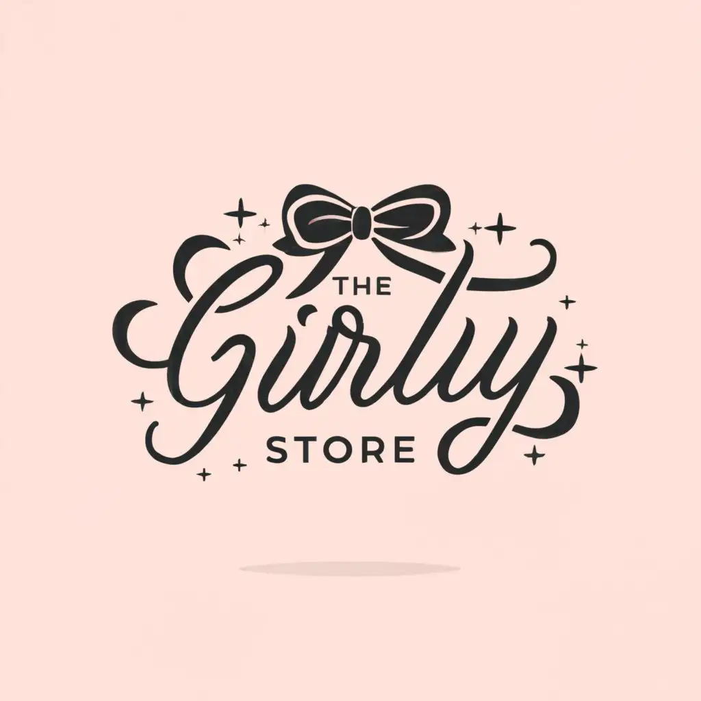 a logo design,with the text "The girly store", main symbol:Bow,Moderate,be used in Beauty Spa industry,clear background