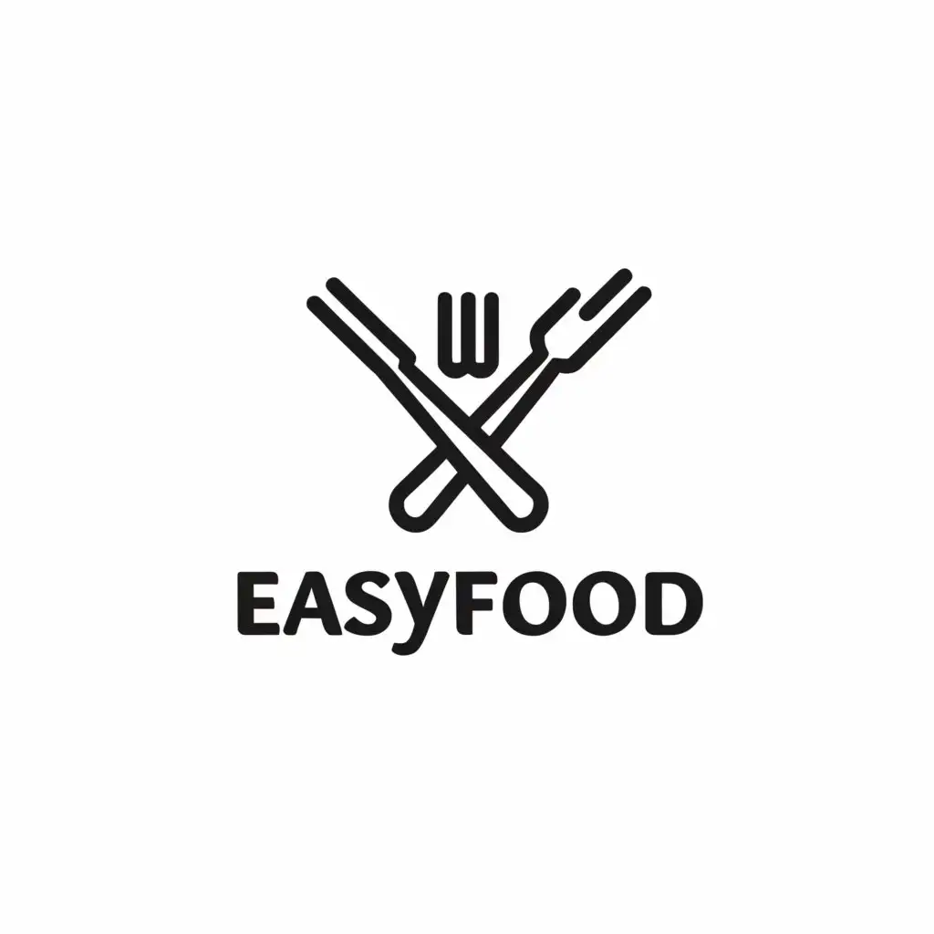 a logo design,with the text "EasyFood", main symbol:food,Minimalistic,clear background
