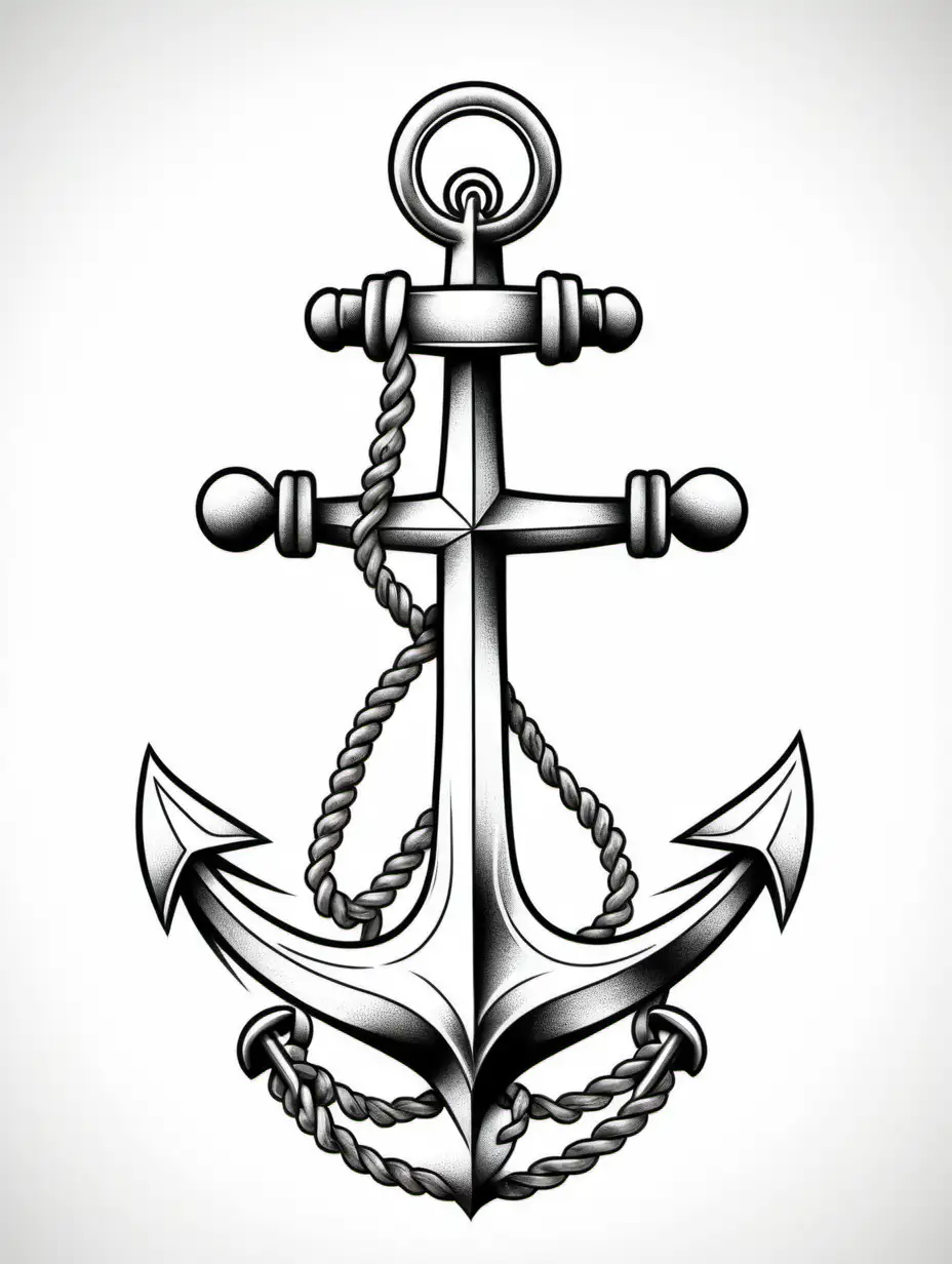 old school anchor 
tattoo design. Coloring book