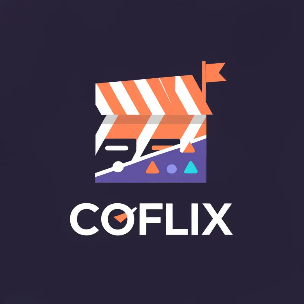 a logo design,with the text "coflix is an android app streaming French movies series anime", main symbol:cinema,Moderate,be used in Entertainment industry,clear background
