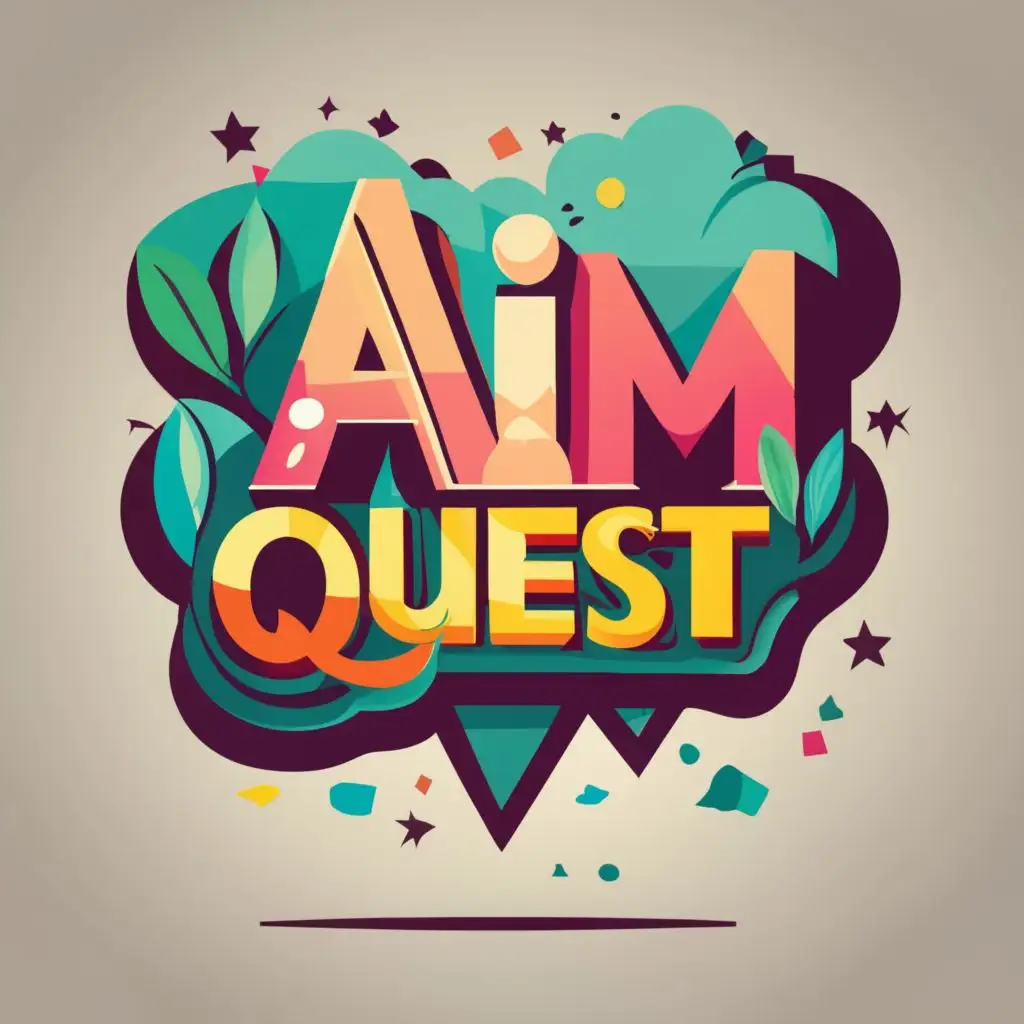 logo, Cultural event, with the text "AIM QUEST", typography, be used in Events industry