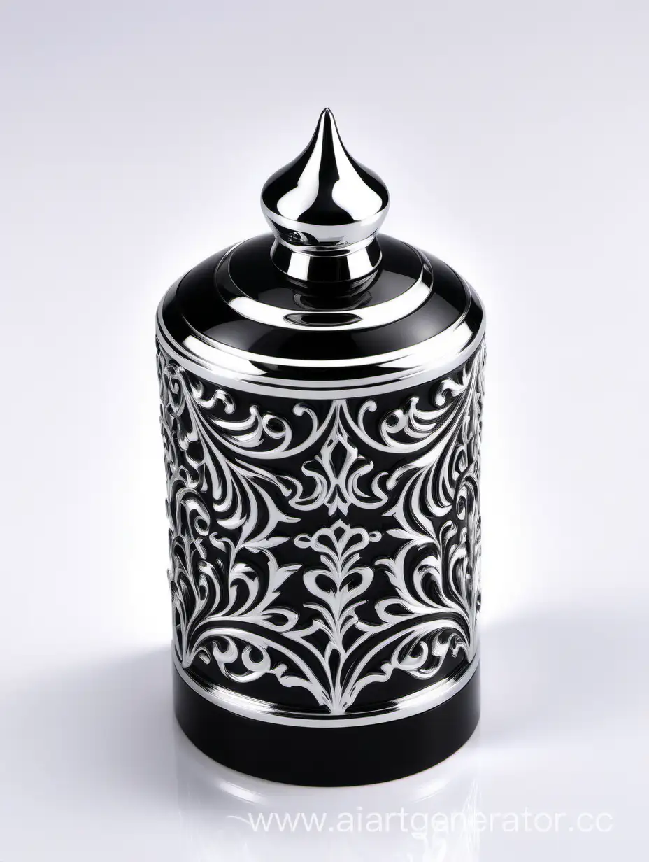 Zamac-Perfume-Decorative-Ornamental-Long-Cap-in-Black-and-White