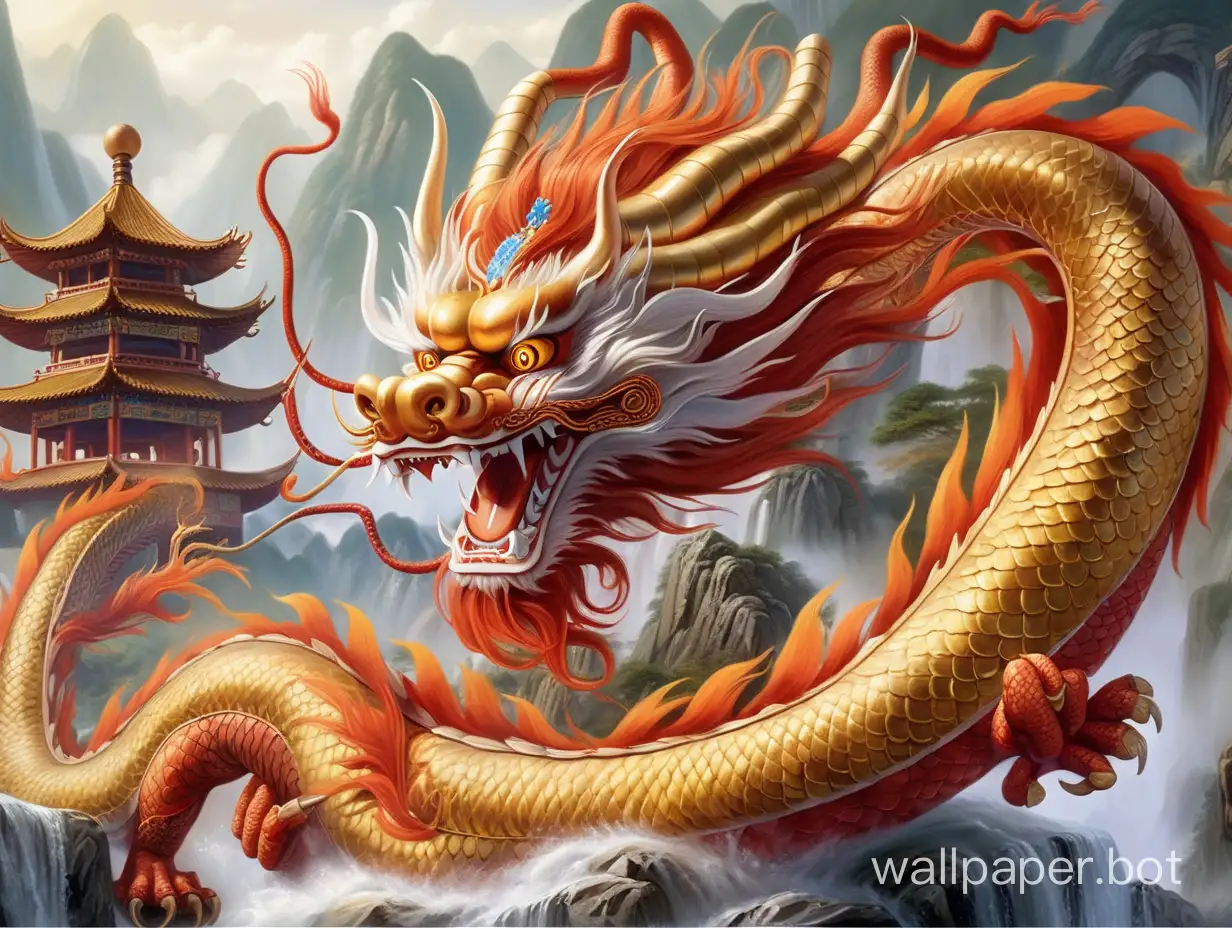 Chinese dragon, resplendent, magnificent, fortune, 2024, masterpiece, best quality, difficult to execute clearly