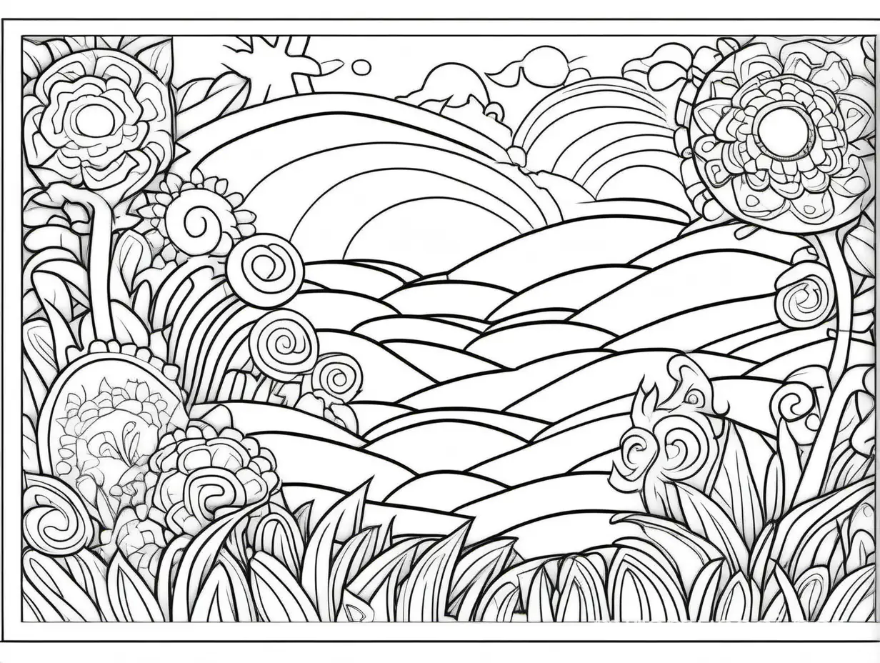 coloring book for kids, simple, adult colouring book, no detail, outline no colour, cartoon, ukraine, fill frame, edge to edge, clipart white background --ar 3:2 --style raw