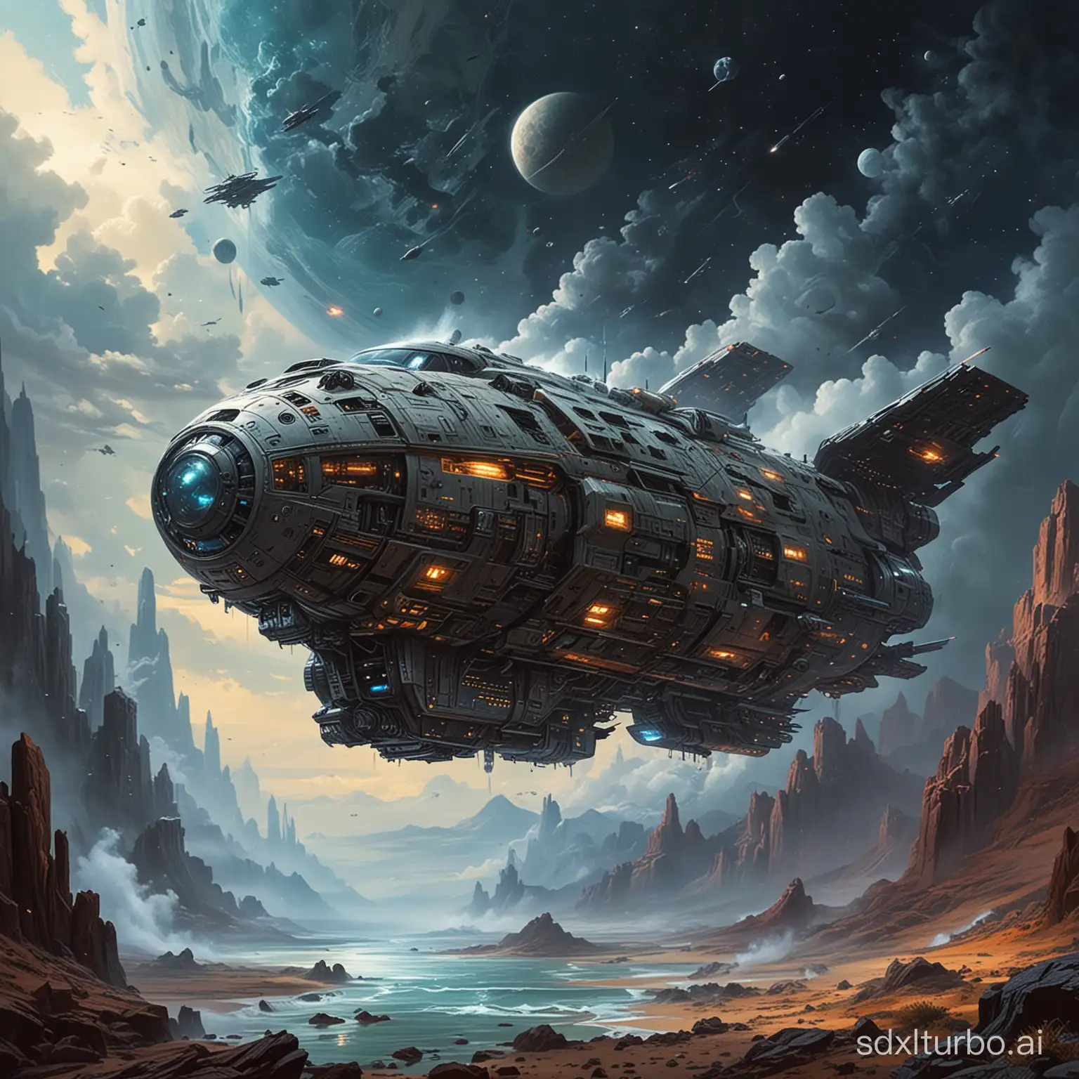 Science fiction painting