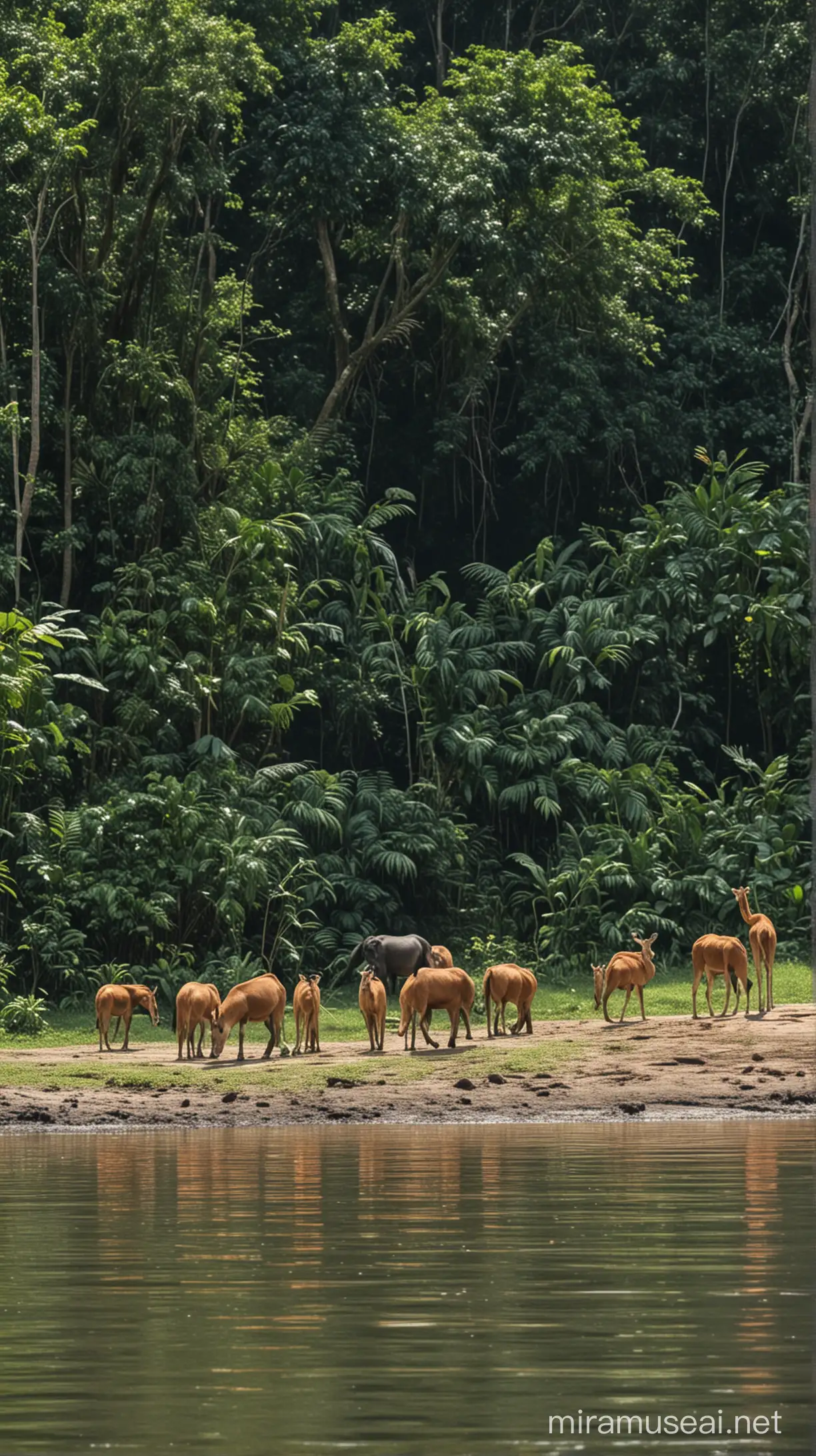 view of the Amazon animals seen from close