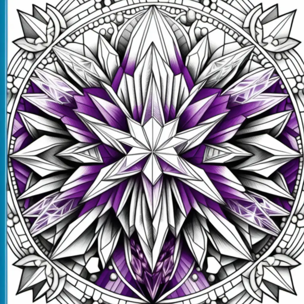 Color Healing with Crystals Serene Illustration for Coloring Book