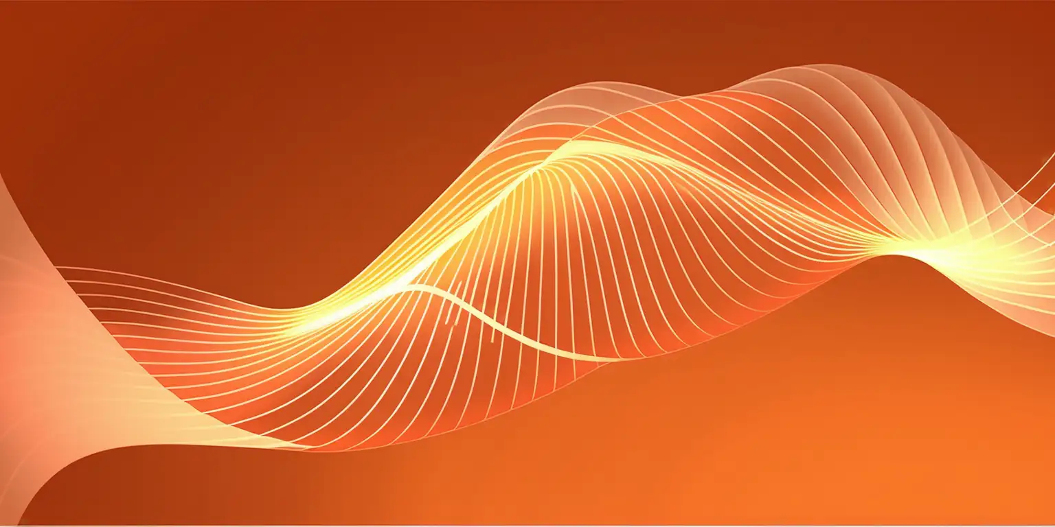 illustrate electromagnetic wave propagation and modulation using an orange color scheme