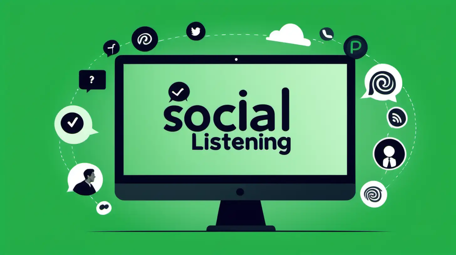 Social Listening in Marketing for Strategy Planning for Businesses for optimizing website performance

no writing and words should be included only perception based scenario focusing website

the background color should be green and black color