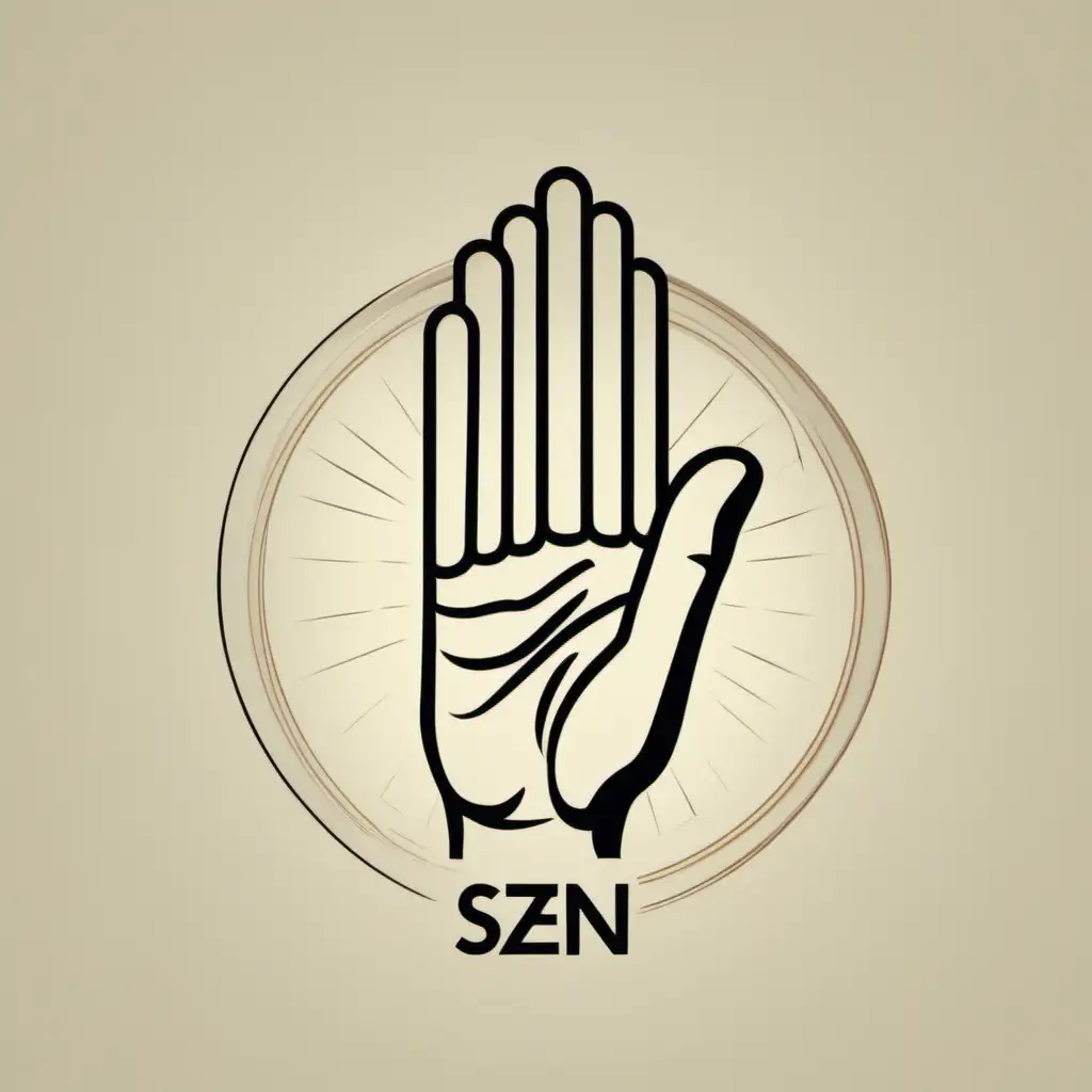 logo SzenS met afbeelding van een hand
